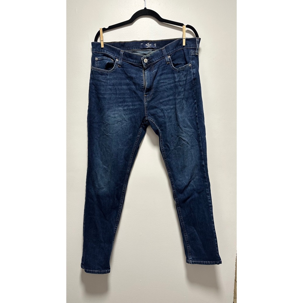 Hollister Epic Flex Skinny Jeans Mens 36x30 Dark Wash Blue Denim Stretch